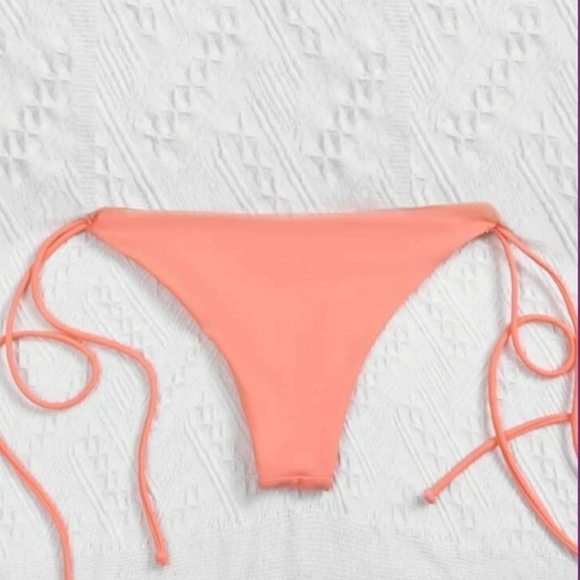 Solid Halter Push Up Top With Solid Tie Up Bottoms - Picture 12 of 13